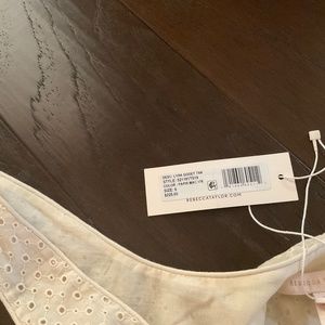 Rebecca Taylor  cream eyelet peplum top size 6